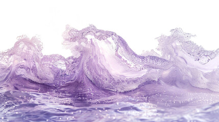 A pale lavender tide wave isolated on solid white background.
