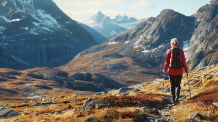 Fototapeta premium The Solo Mountain Adventurer