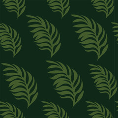 Tropical leaves pattern, jungle leaves seamless vector summer pattern. Beautiful illustration on green background. Vector in pastel color.