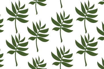 Tropical leaves pattern, jungle leaves seamless vector summer pattern. Beautiful illustration on white background. Vector in pastel color.