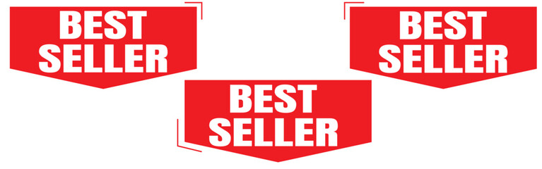 Best seller sticker, label, banner, ribbon collection. Set of best seller emblem for sale, special offer, promotion, advertising