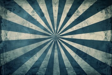 Retro Sunburst Pattern. Grunge Aesthetic with Blue Radial Stripes.