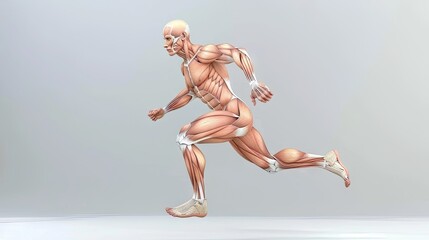 Fototapeta premium Dynamic Muscle Model Showcasing Running Muscles