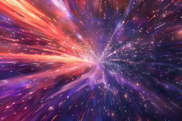 Naklejka premium a purple and purple galaxy is flying through a space