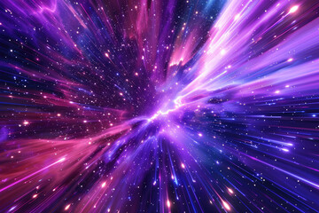 Fototapeta premium a purple and purple galaxy is flying through a space