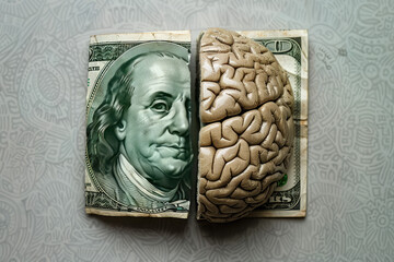 The US dollar and a human brain cut in half