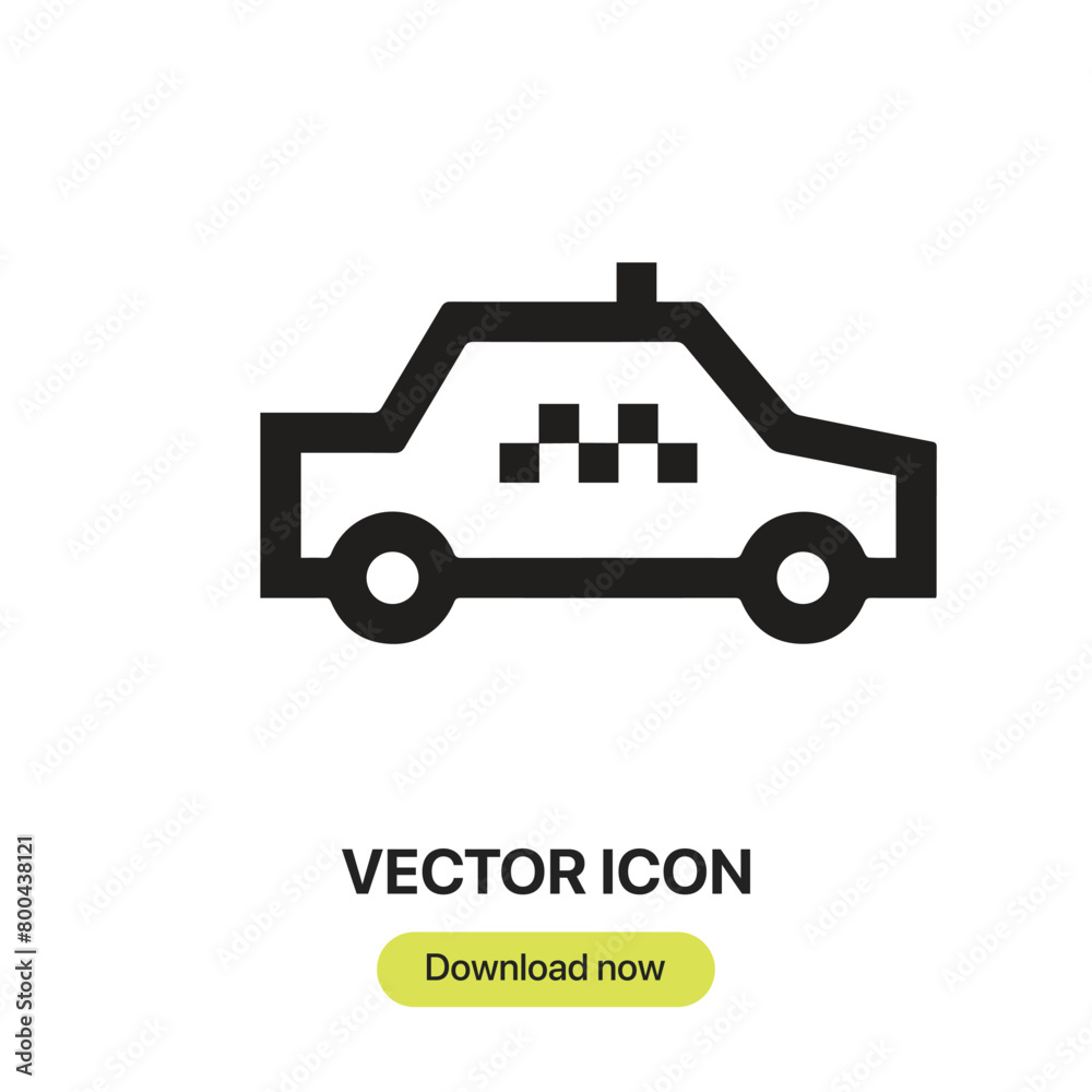 Leinwandbilder taxi icon vector. linear-style sign for mobile concept and web design. taxi symbol illustration. pix