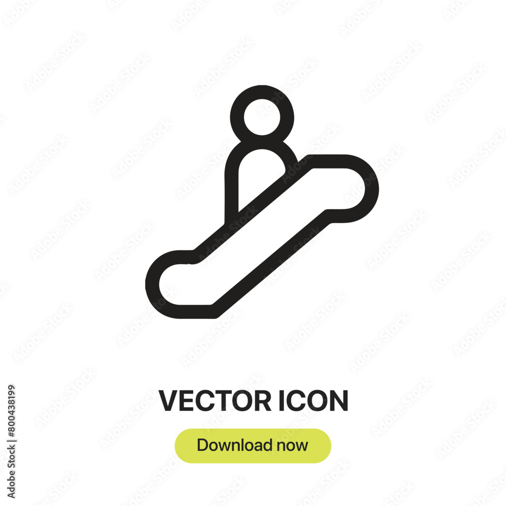 Leinwandbilder Escalator icon vector. Linear-style sign for mobile concept and web design. Escalator symbol illustration. Pixel vector graphics - Vector.	
