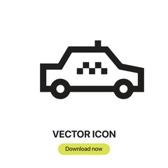 Taxi icon vector. Linear-style sign for mobile concept and web design. Taxi symbol illustration. Pixel vector graphics - Vector.	
