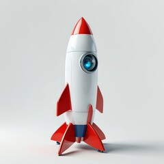 rocket in space on white