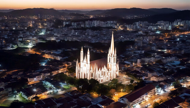 'Our Apucarana Lady Brazil Apucarana Paran? May church downtown night view Lourdes Apucarana fa
