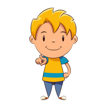 recommend clip art: Kid pointing front