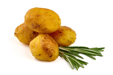 Fried potato, isolated on white background