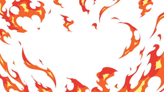 炎のエフェクトの背景イラスト_16:9