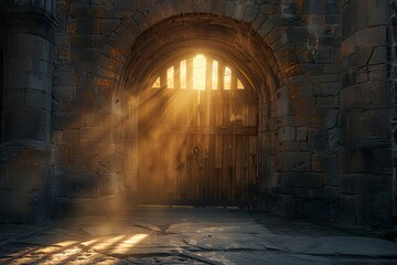 doorway with a light coming through