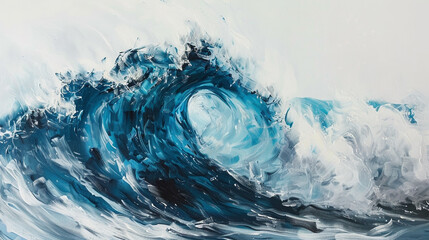 A monumental and awe-inspiring wave, towering with strength against a pure white canvas.