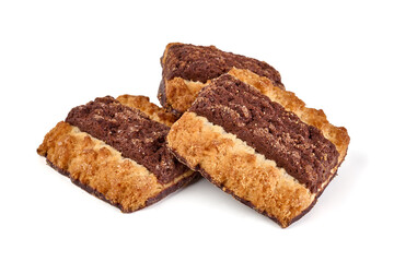 Crispy shortbread cookies, isolated on white background