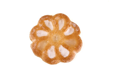 Homemade shortbread cookies, close-up, isolated on white background. High resolution image