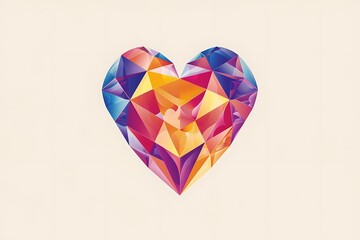 A logo that includes a vibrant gemstone heart, representing love and value