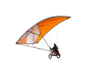 a person in a motorized parachute