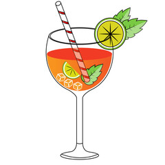 cocktail with lemon and lime