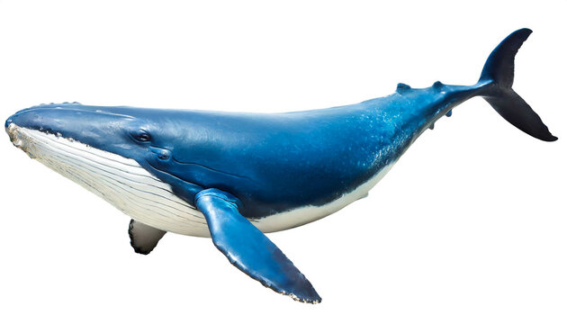 Blauwal isoliert auf wei&szlig;en Hintergrund, Freisteller