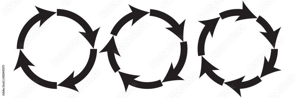 Poster circle arrow vector set. reload circular arrows set. refresh flat vector icon . eps 10