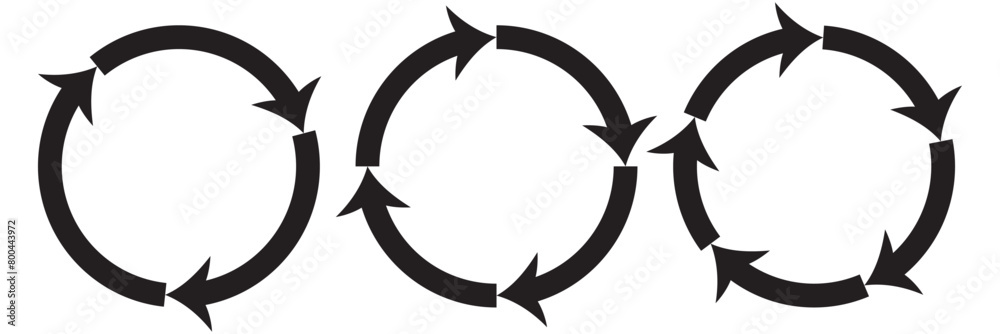 Poster circle arrow vector set. reload circular arrows set. refresh flat vector icon . eps 10