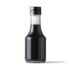  Dark Soy Sauce glass bottle, black glass on white background