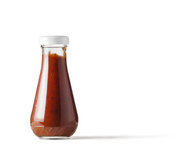 bottle of spicy sauce isolated on white background