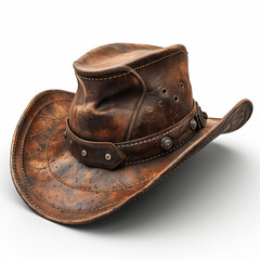 Cowboy hat isolated on a white background, Isolate object - Generative AI
