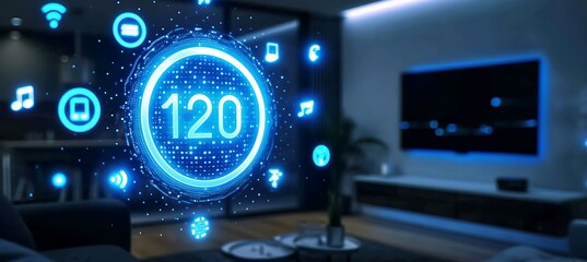 A High-Tech HUD Illustration of the Internet of Things (IoT): Visionary Technology Banner