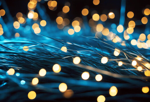 'background blue ends lights fibers optical bundle cable fiber optic wire abstract adsl blurred communication connection flexible glasses global glowing guiding cyberspace light network'