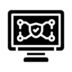 cyber security glyph icon