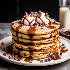 pancakes with chocolate cream balls