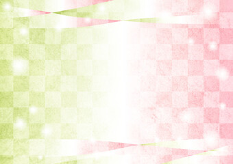 市松模様のある春の明るい水彩風和風背景