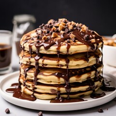 pancakes with chocolate and nuts