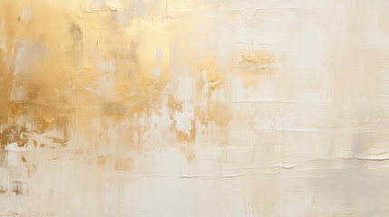 Golden Serenity: An Abstract Hand-Painted Artwork Showcasing a Calm Blend of White and Golden Hues, Ideal for Modern Home Decor or Artistic Inspirations