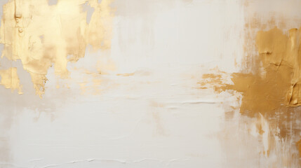 Golden Cascade: An Abstract Painting of Rich Golden Textures Streaming into an Ethereal White Space, Creating a Fluid and Emotive Visual Experience
