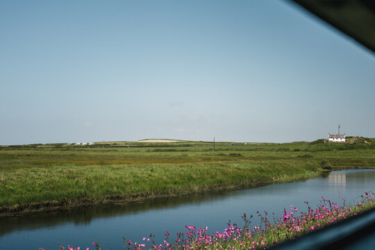 Looking through the window of a bird hide