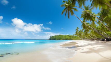 beach with coconut trees or palm trees