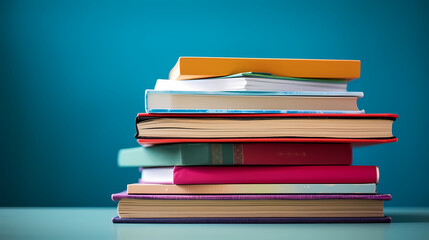 Pile of colorful books, world book day