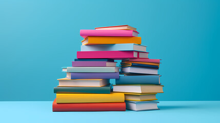 Pile of colorful books, world book day