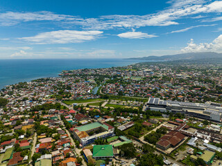 Iligan City in Northern Mindanao, Philippines. Cityscape.