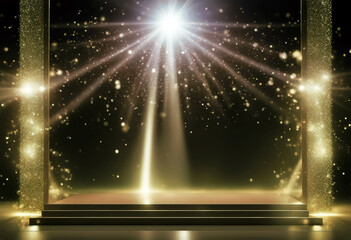 'light pinkgold sparks stage award rays poduim concert smoke futuristic line electric energy spectrum floor room illuminated performance beam presentation colourful glow abstract dark'