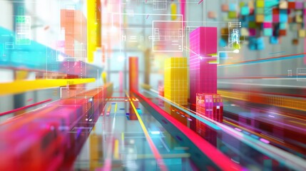 graphic designer creativity mind abstract background with bold colors and shapes