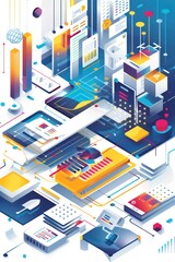 Obraz premium digital transformation business illustration poster design