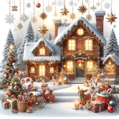 Happy Christmas day house and celeberation pic