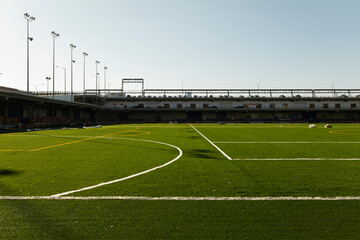 Empty soccer field in New York city