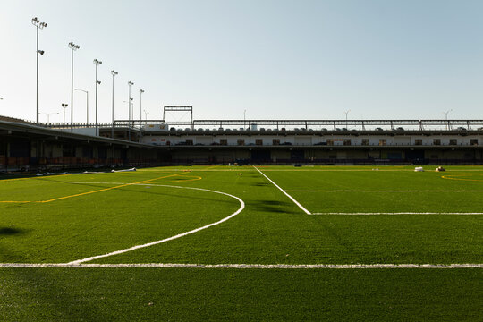 Fototapeta Empty soccer field in New York city